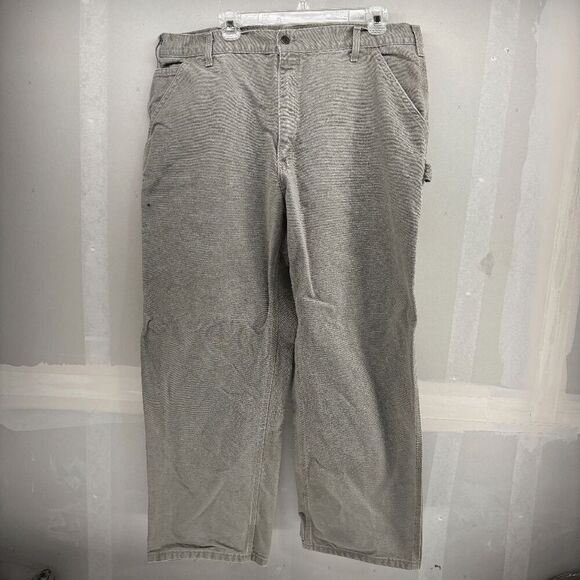 Carhartt B11 DES - Beige Men’s Canvas Work Pants Dungaree Fit 38x29 Straight Leg - Picture 1 of 7